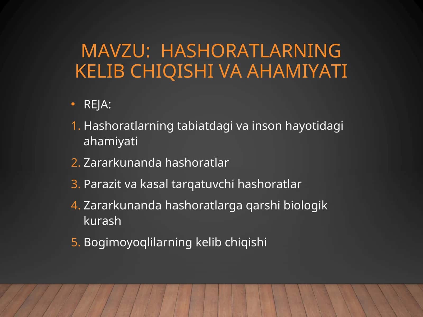 HASHORATLARNING KELIB CHIQISHI VA AHAMIYATI