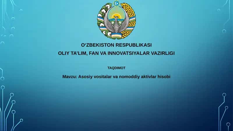 Asosiy vositalar va nomoddiy aktivlar hisobi
