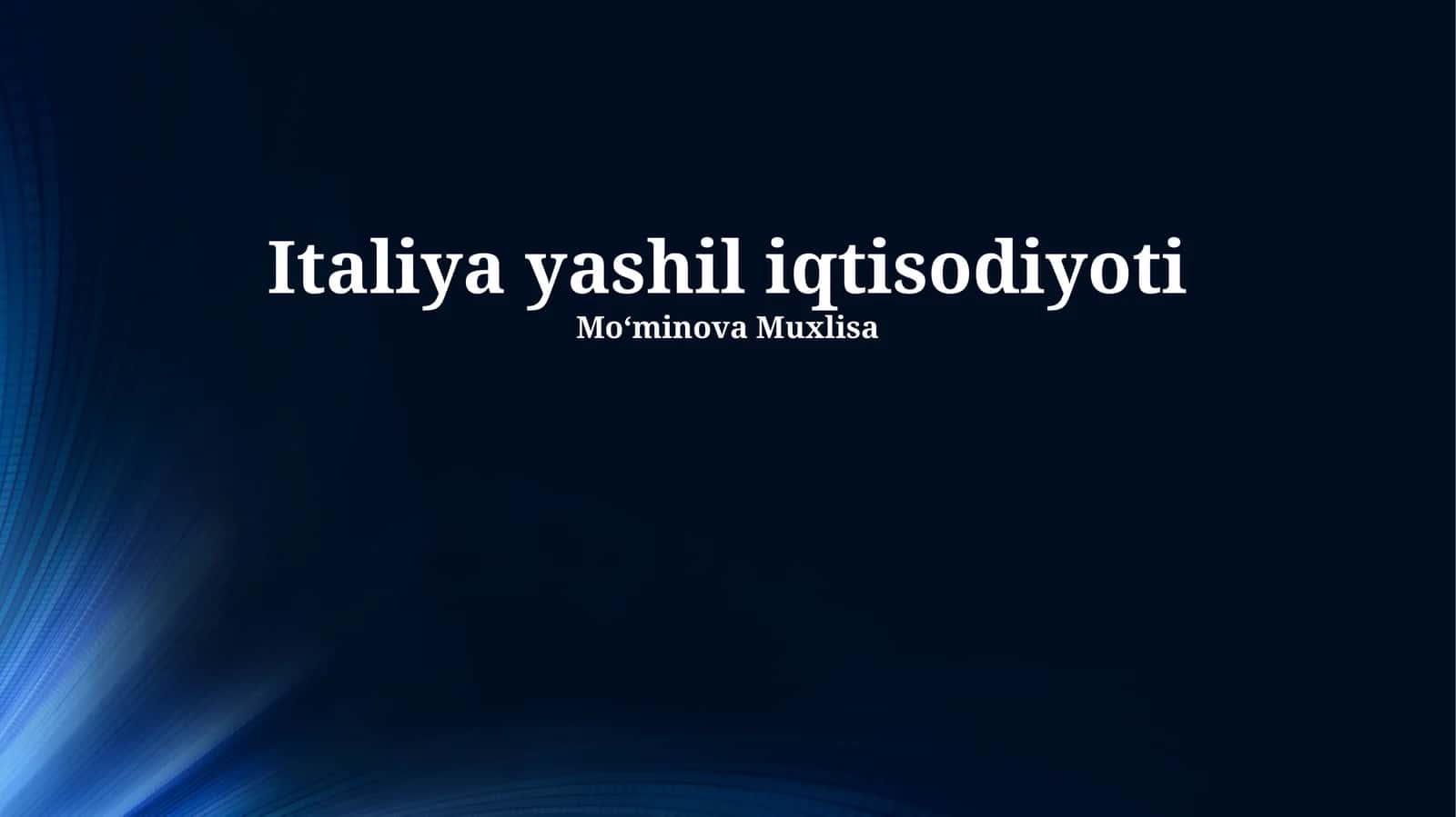 Italiya yashil iqtisodiyoti