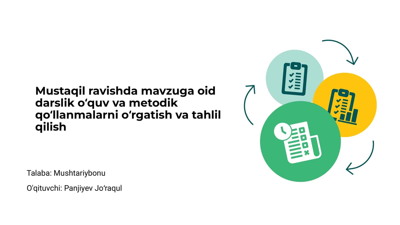 Mavzuga oid darslik oʻquv va metodik qoʻllanmalar