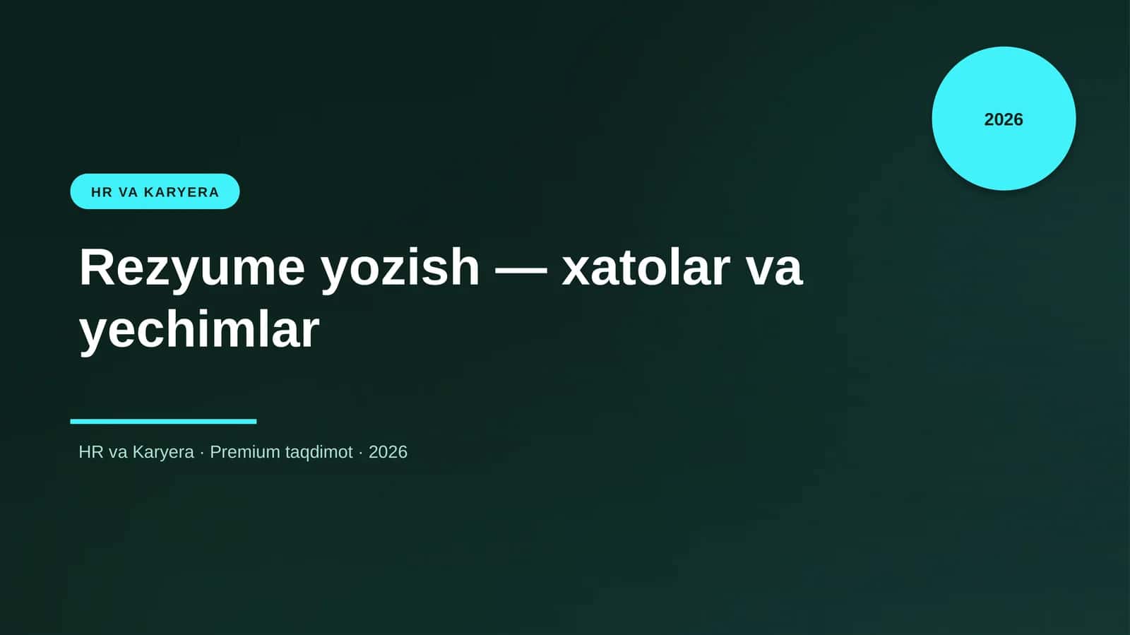 Rezyume yozish — xatolar va yechimlar