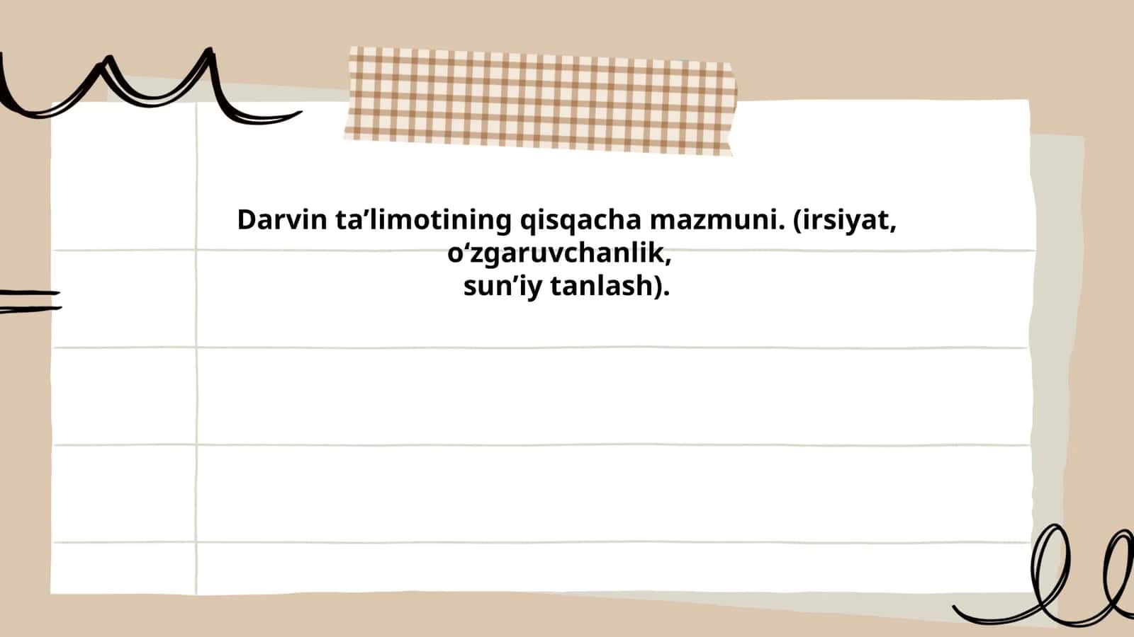 Darvin ta’limotining qisqacha mazmuni