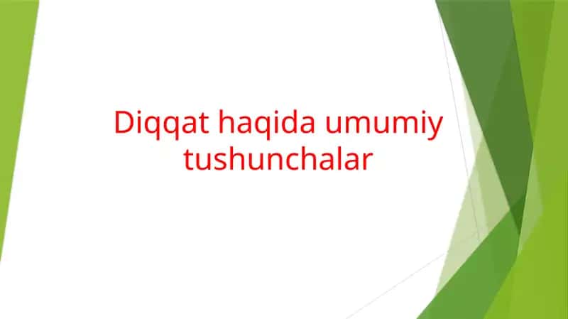 Diqqat haqida umumiy tushunchalar