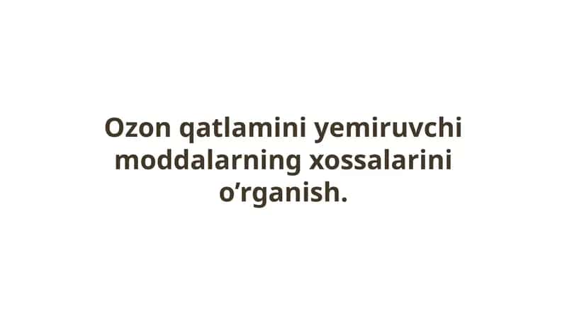 Ozon qatlamini yemiruvchi moddalar