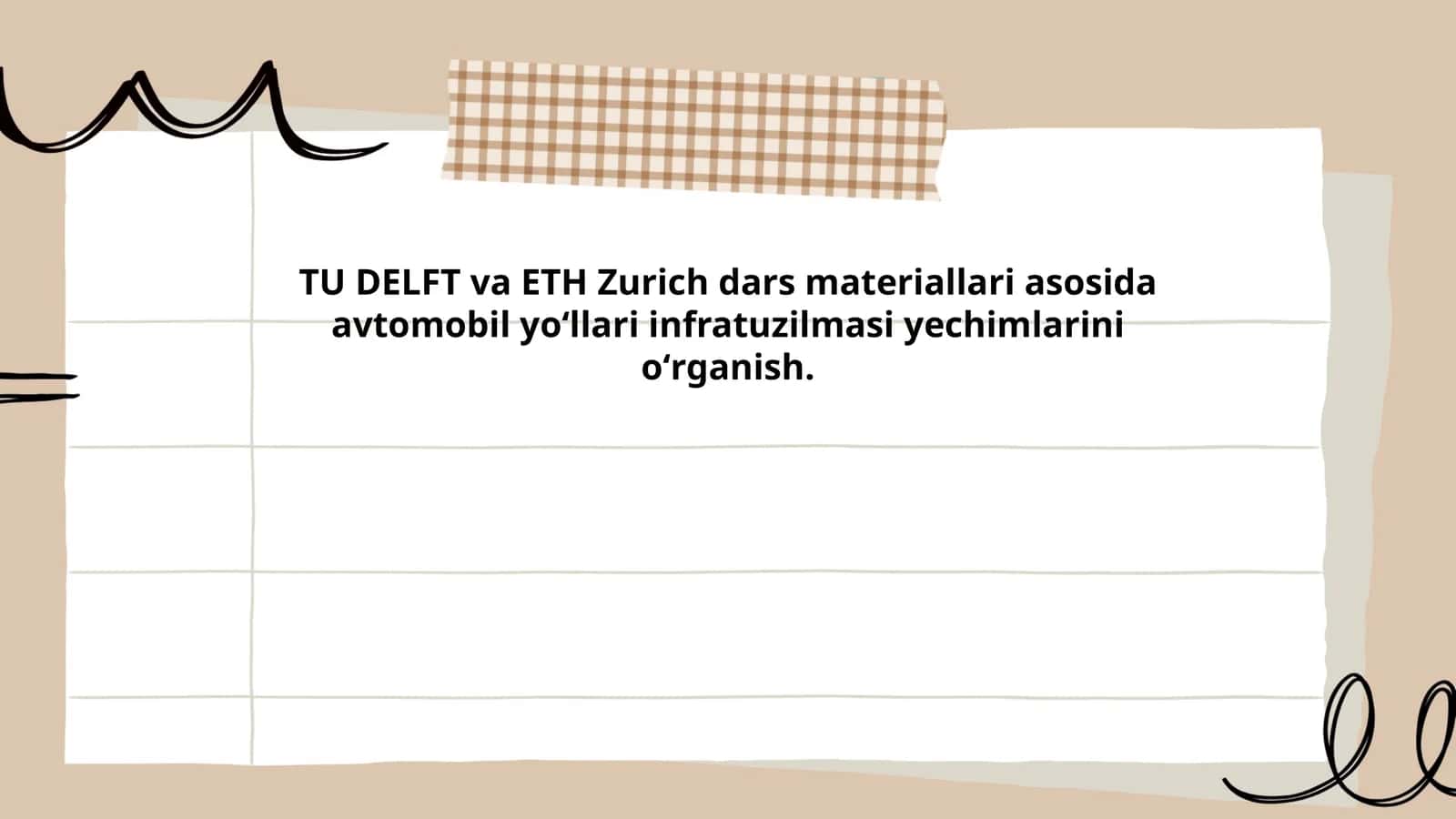 Yoʻl geometriyasi va chiziqli rejalashtirish: TU Delft va ETH Zurich yondashuvlari