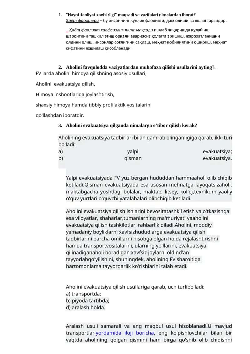 Hayot-faoliyat xavfsizligi