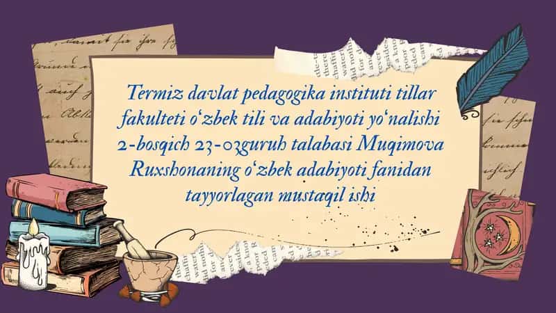 Ahmad Yassaviy va va Yugnakiy hayoti va ijodining manbalari