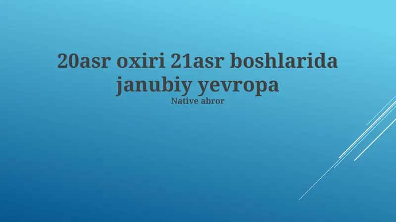 Janubiy Yevropaning 20-asr oxiri va 21-asr boshlari: Iqtisodiy taraqqiyot va muammolar