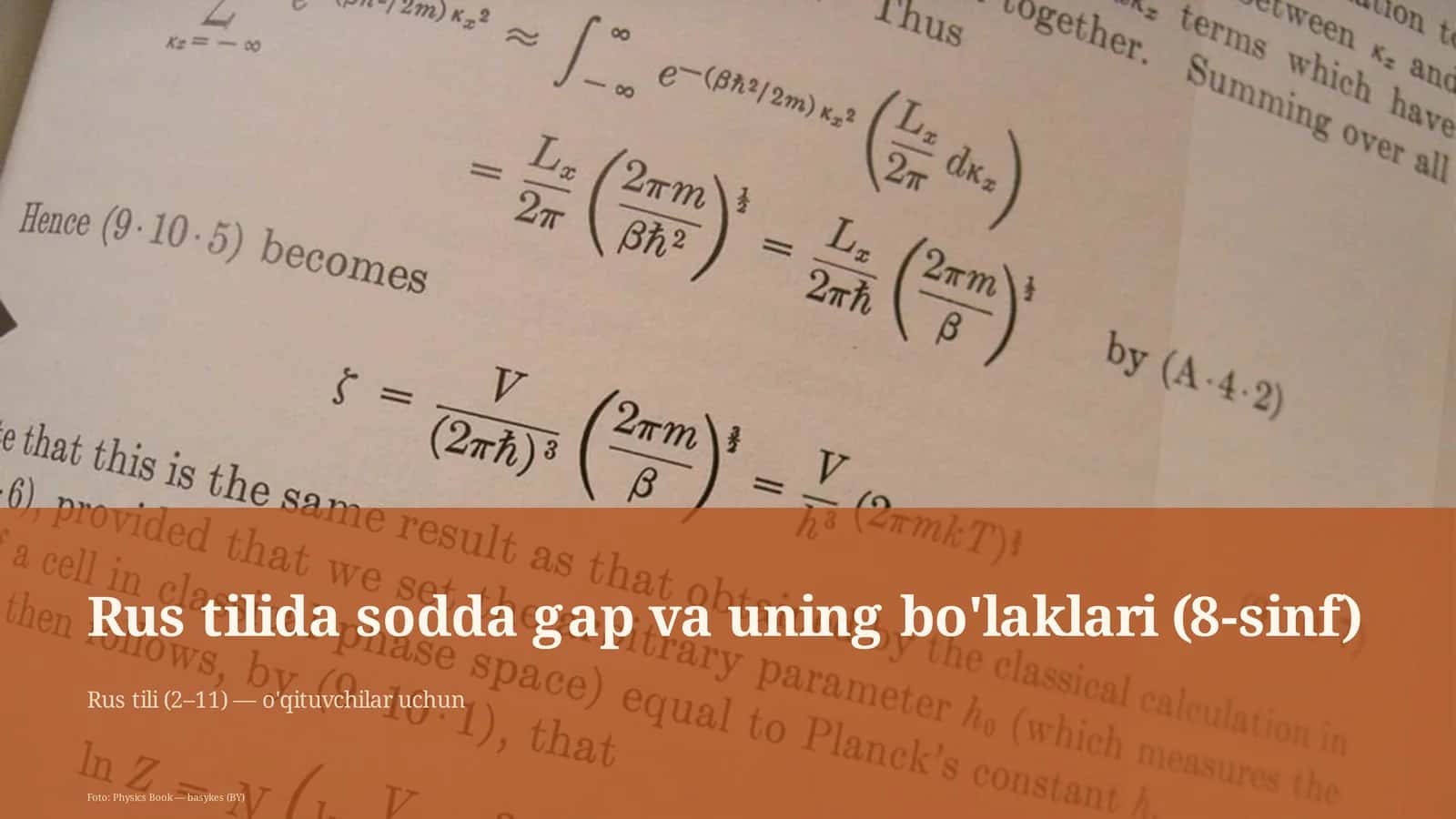Rus tilida sodda gap va uning bo'laklari (8-sinf)