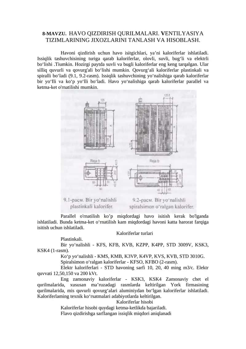 HAVO QIZDIRISH QURILMALARI