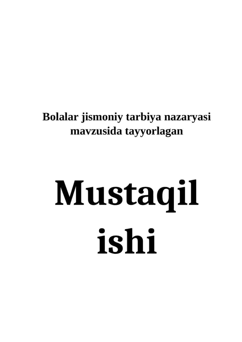 Bolalar jismoniy tarbiya nazaryasi