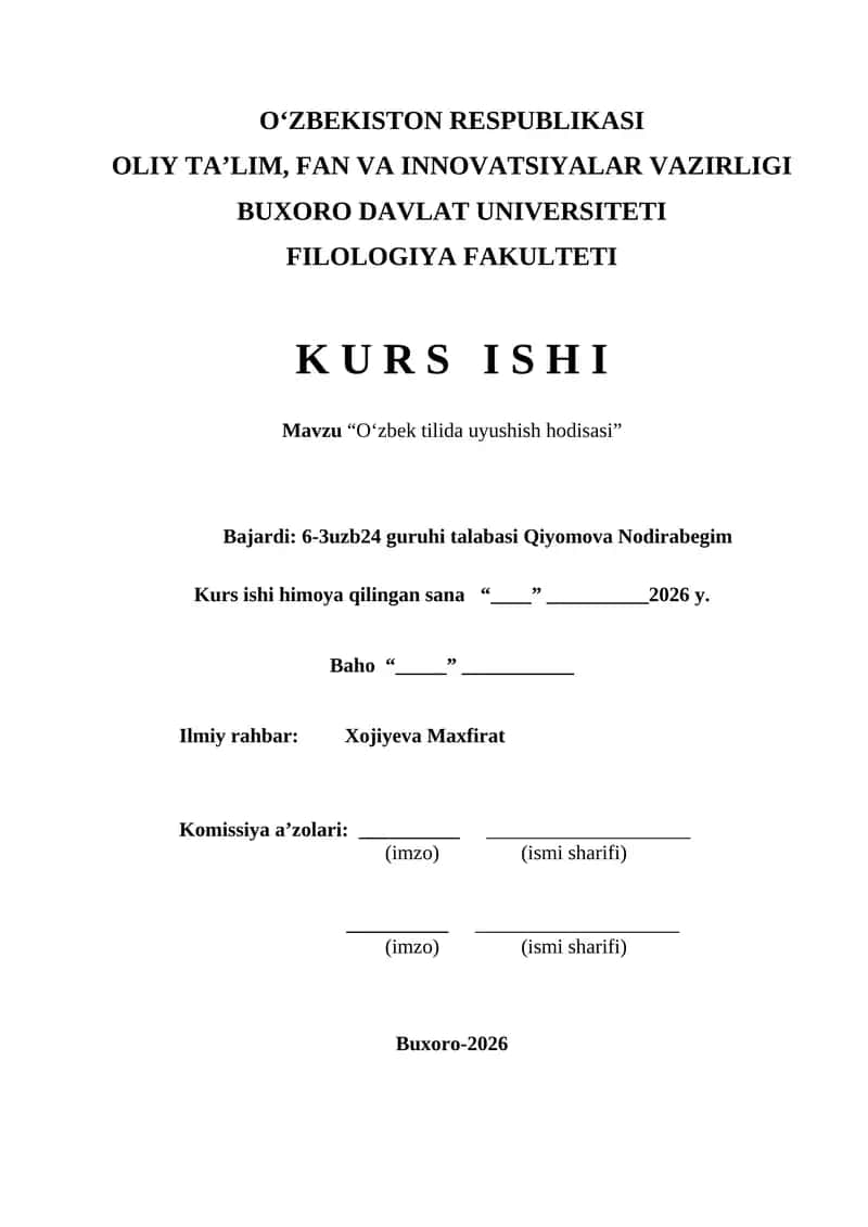 Oʻzbek tilida uyushish hodisasi