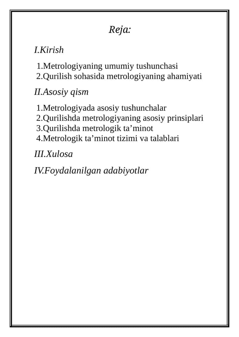 Metrologiya, standartlashtirish va sertifikatlashtirish
