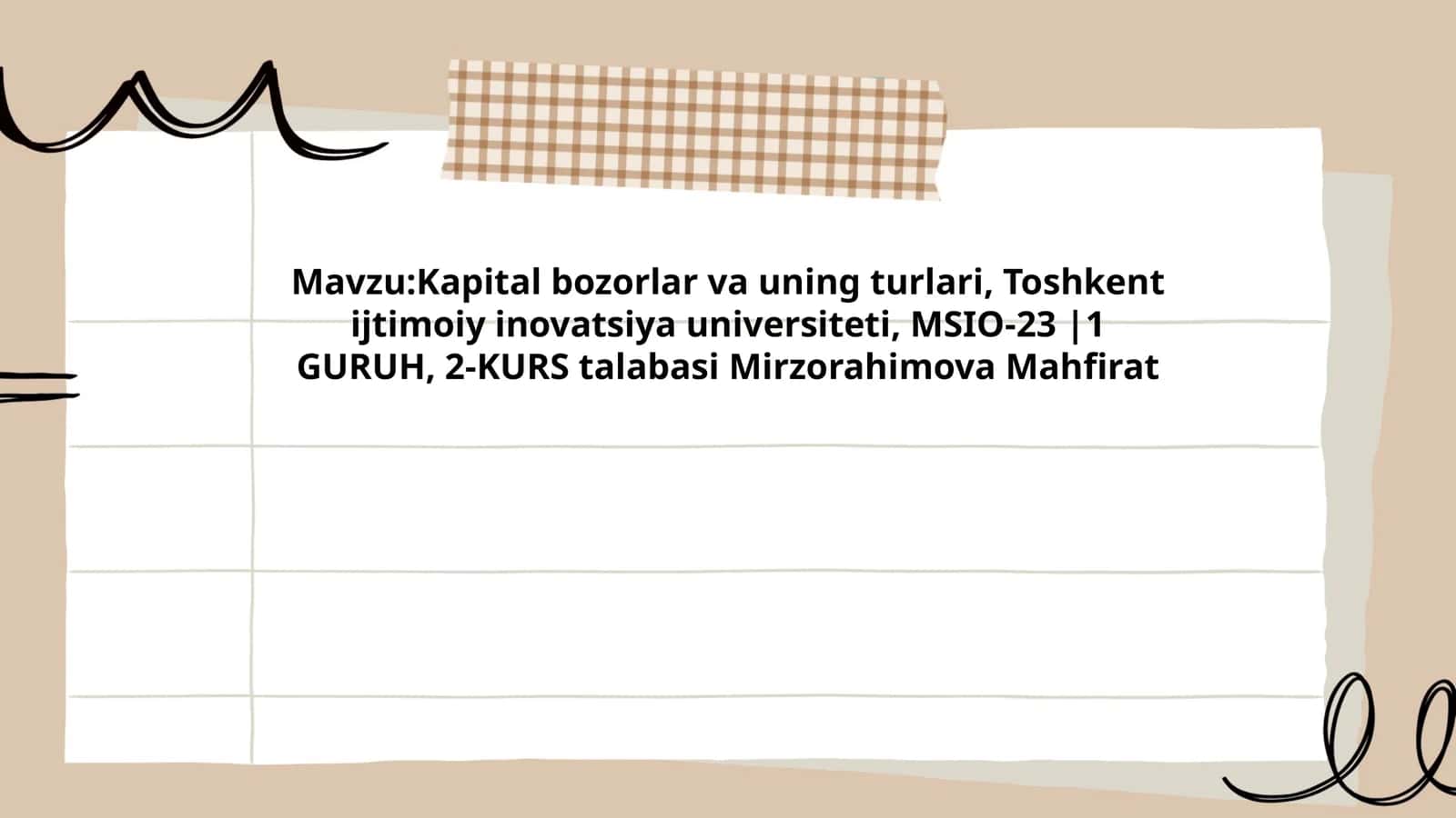 Kapital bozorlar va uning turlari