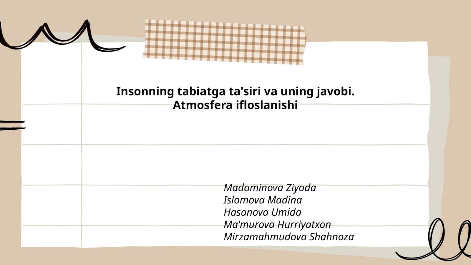 Insonning tabiatga ta'siri va uning javobi. Atmosfera ifloslanishi