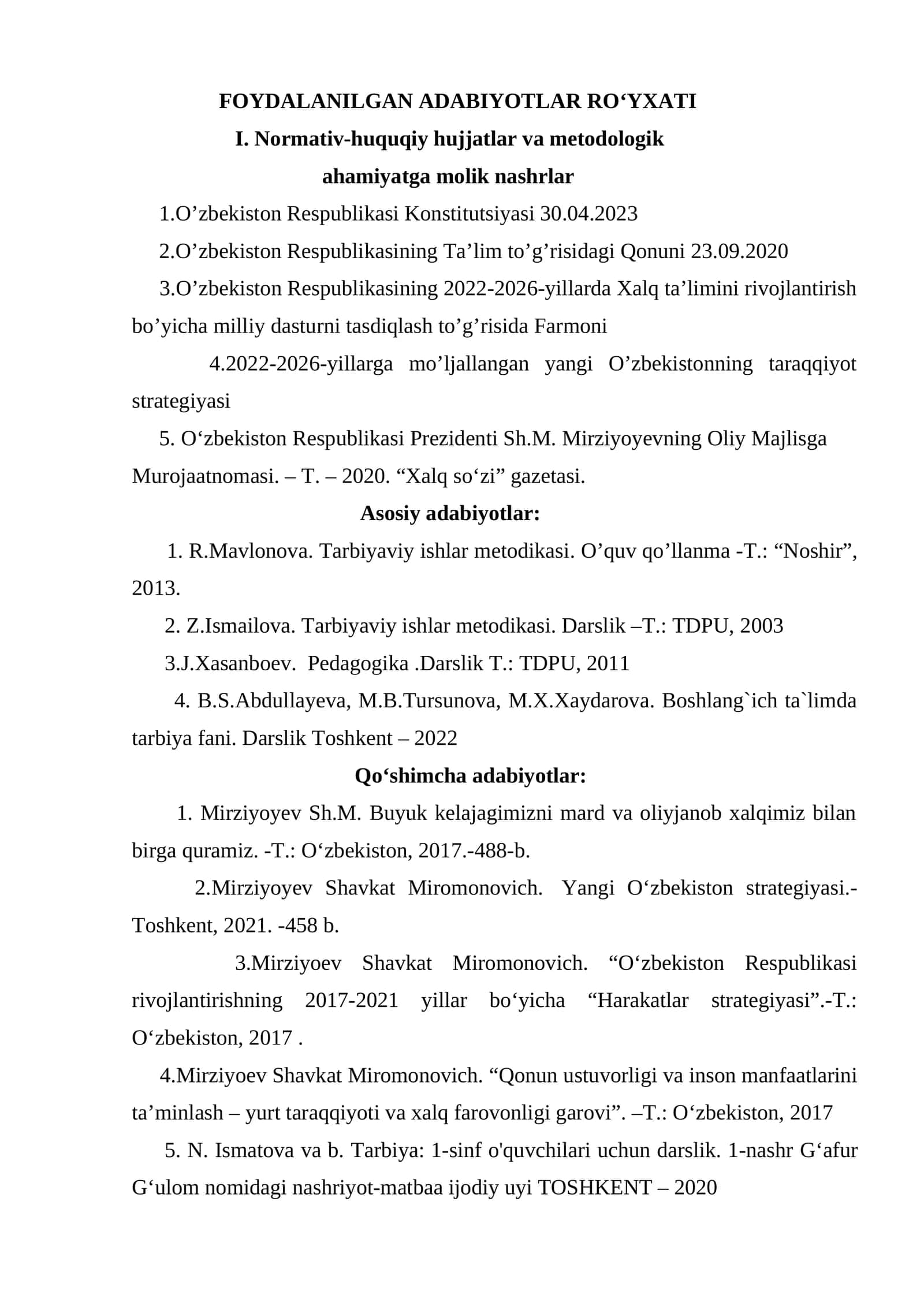 Boshlang`ich ta`limda tarbiya fani. Darslik