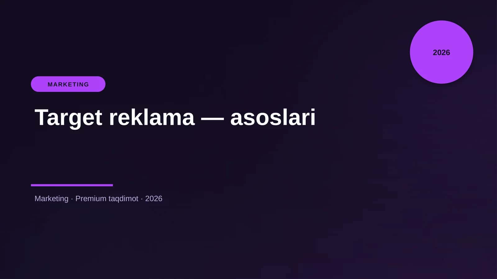 Target reklama — asoslari