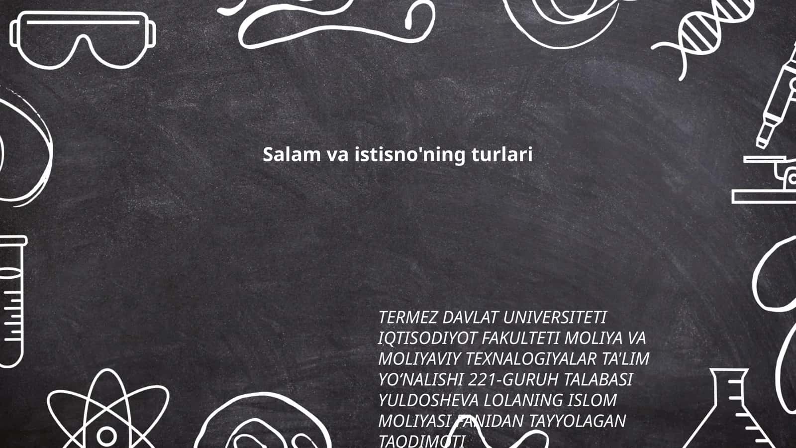Salam va istisno'ning turlari
