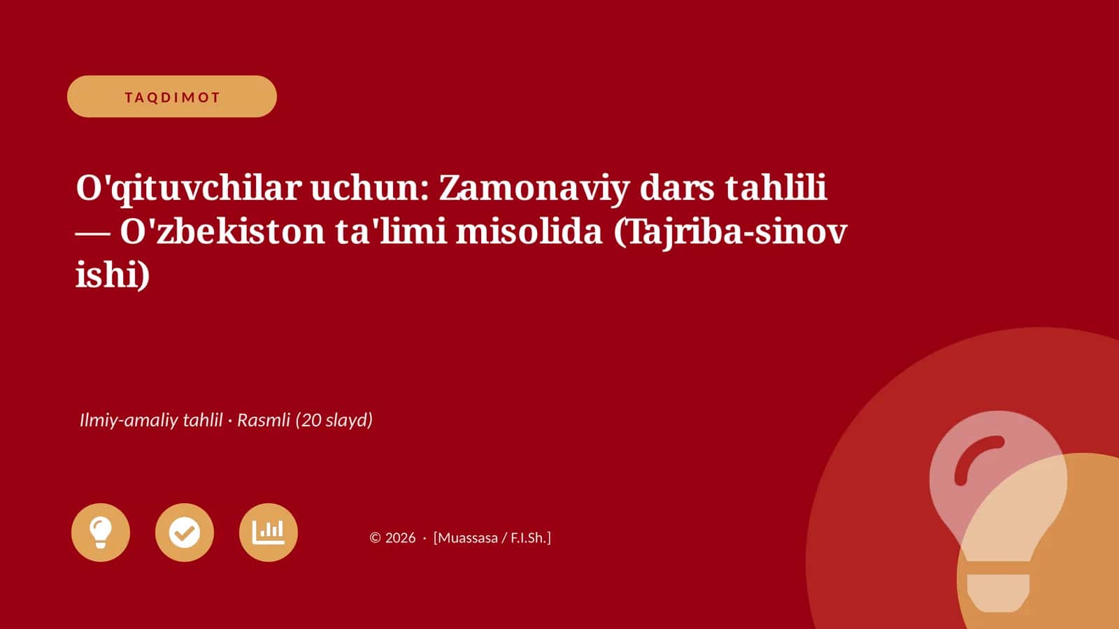 Zamonaviy dars tahlili