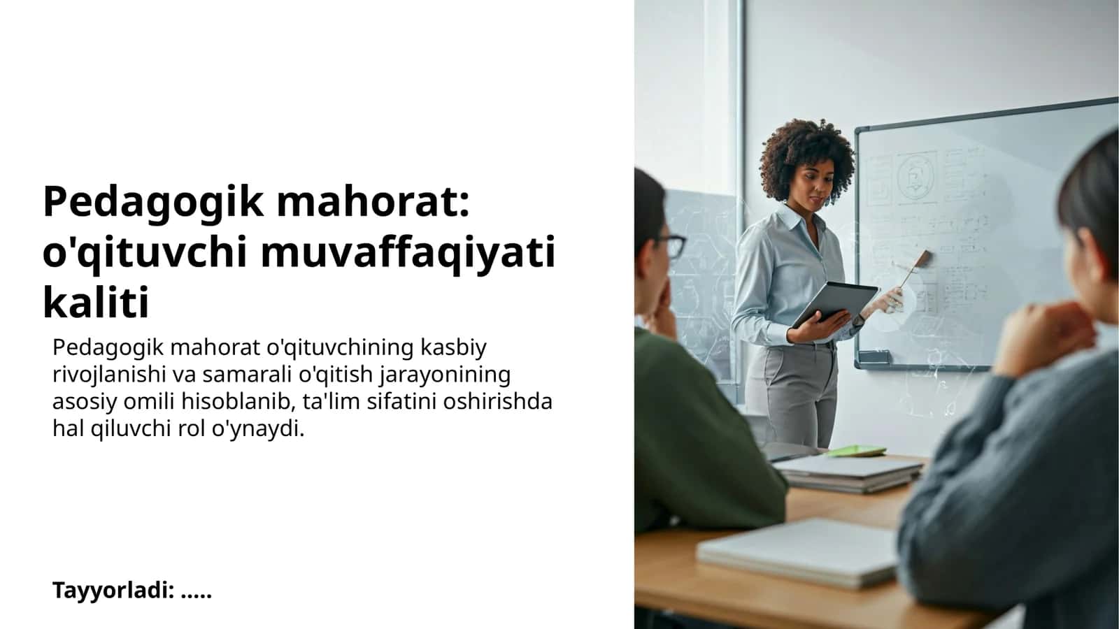 Pedagogik mahorat: o'qituvchi muvaffaqiyati kaliti