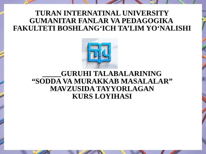 Soddavamurakkabmasalalar