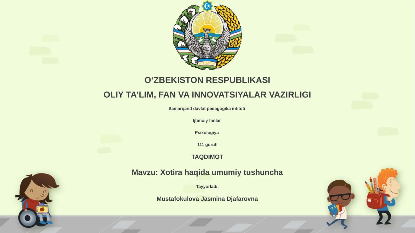 Xotira haqida umumiy tushuncha