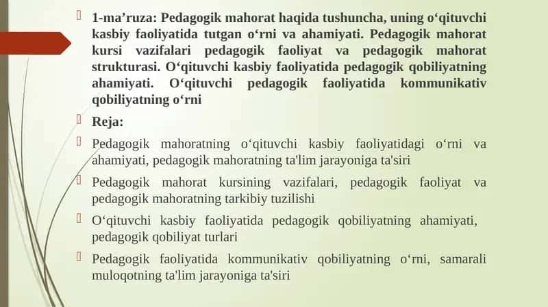 Pedagogik mahorat kursi