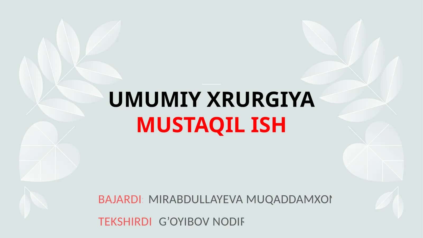 O’TKIR VA SURUNKALI SPETSIFIK XRURGIK INFEKSIYA