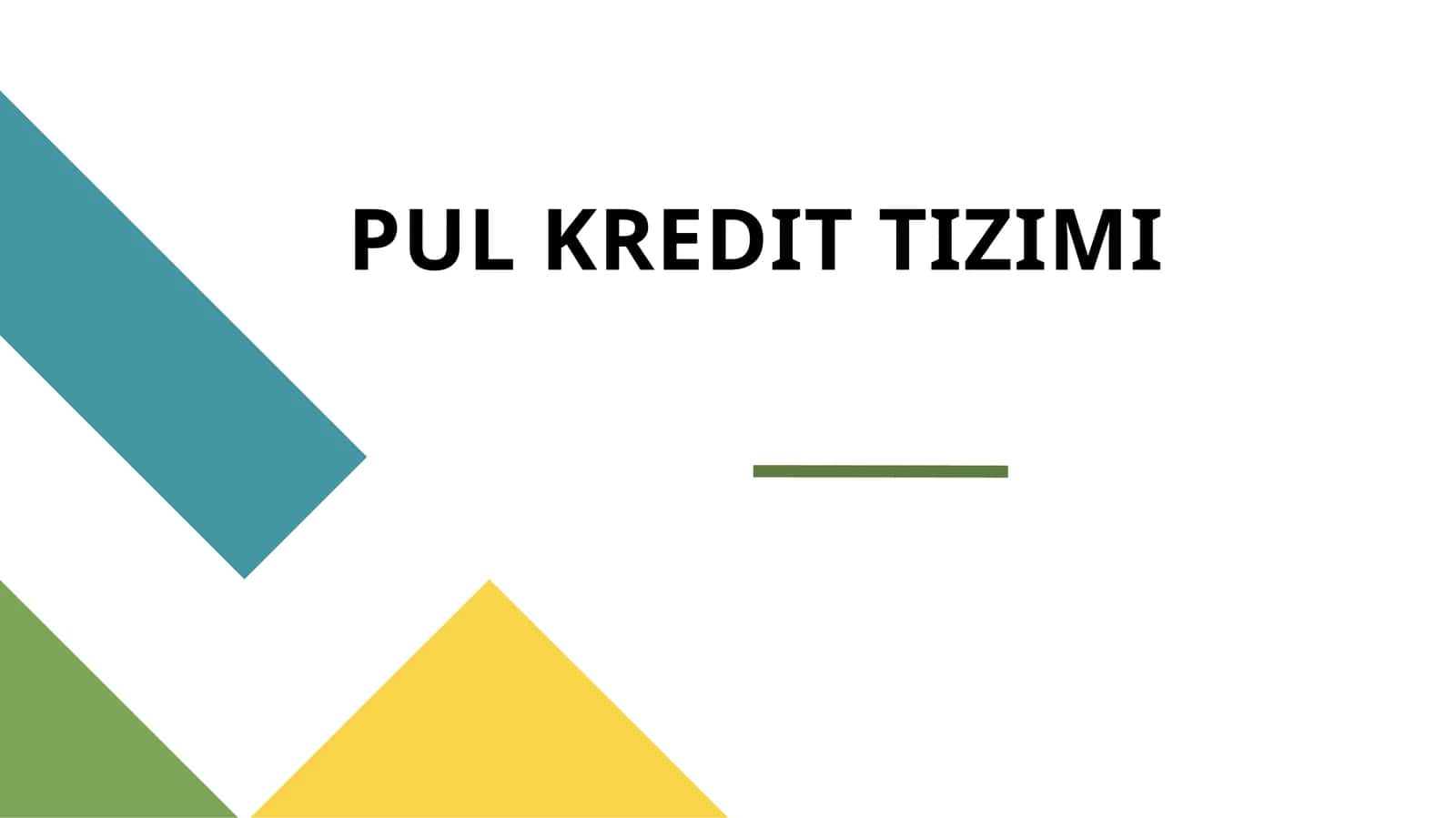 PUL KREDIT TIZIMI
