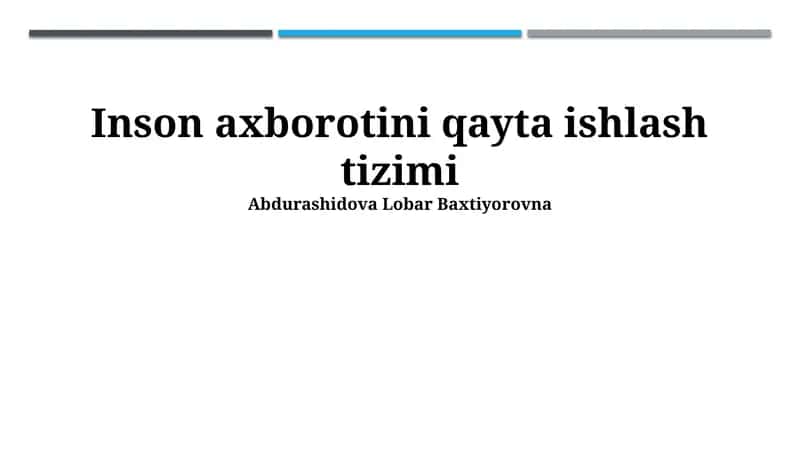 Inson Axborot Qayta Ishlash Tizimi