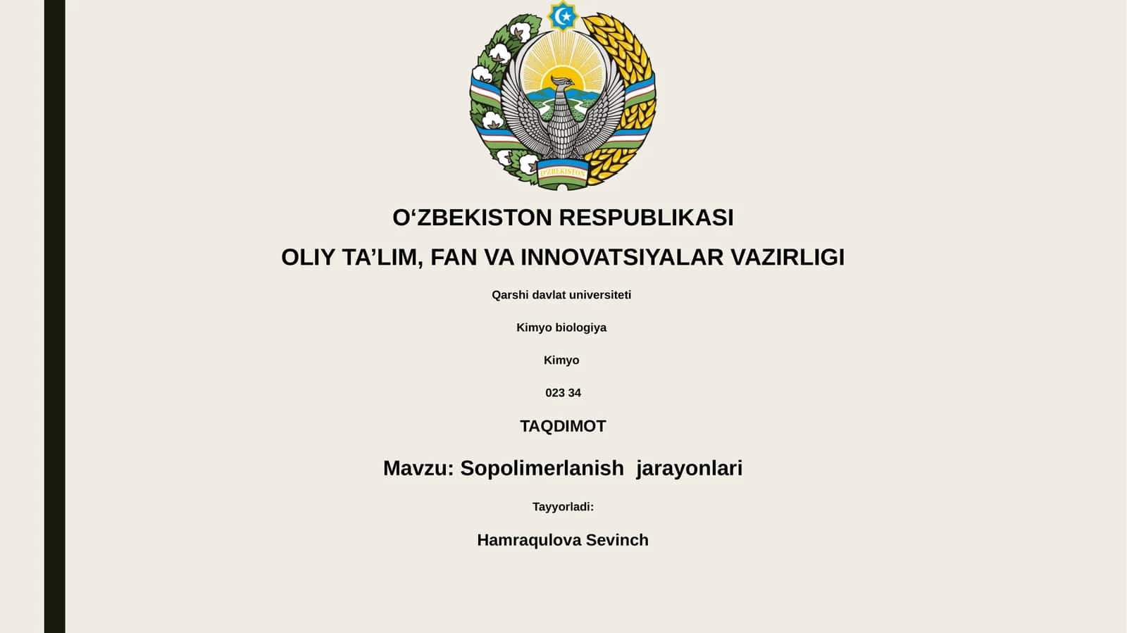 Sopolimerlanish jarayonlari