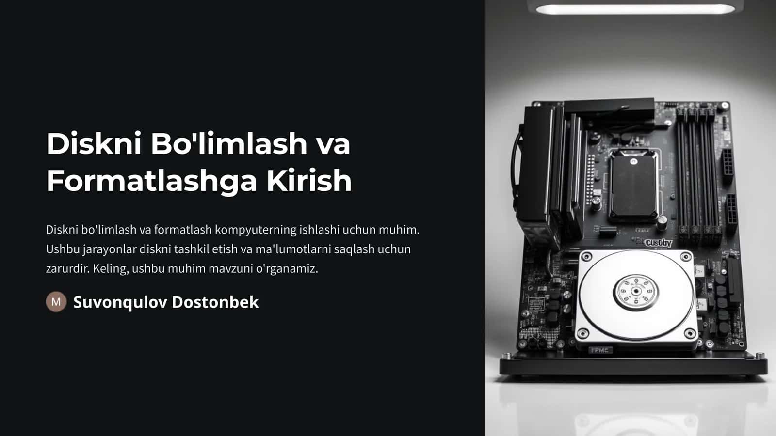 Bo'limlash va Formatlash