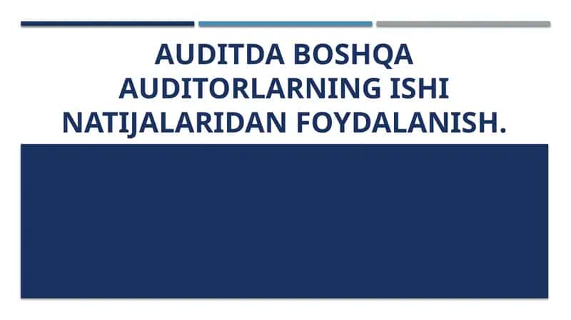 Boshqaauditorlik ishining natijalaridan foydalanish