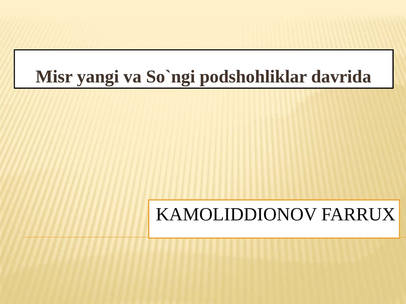 Misr yangi va So`ngi podshohliklar davrida