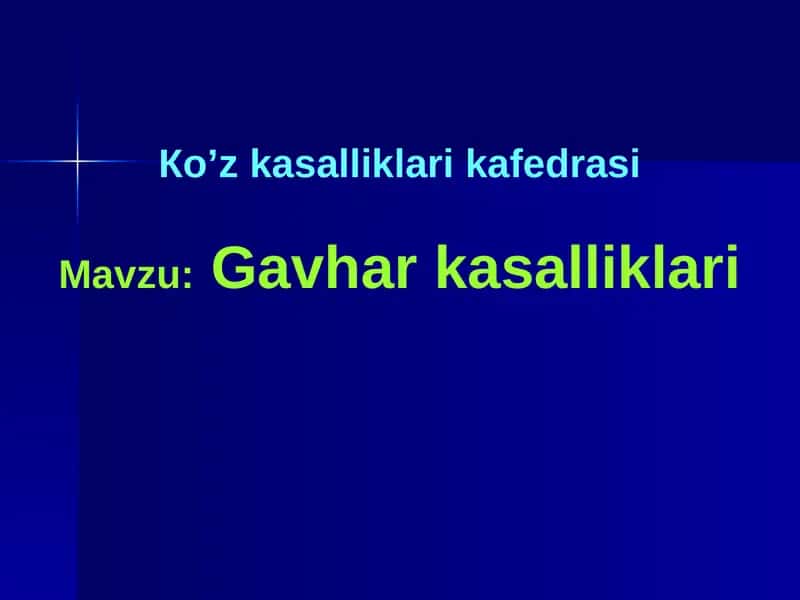 Gavhar kasalliklari