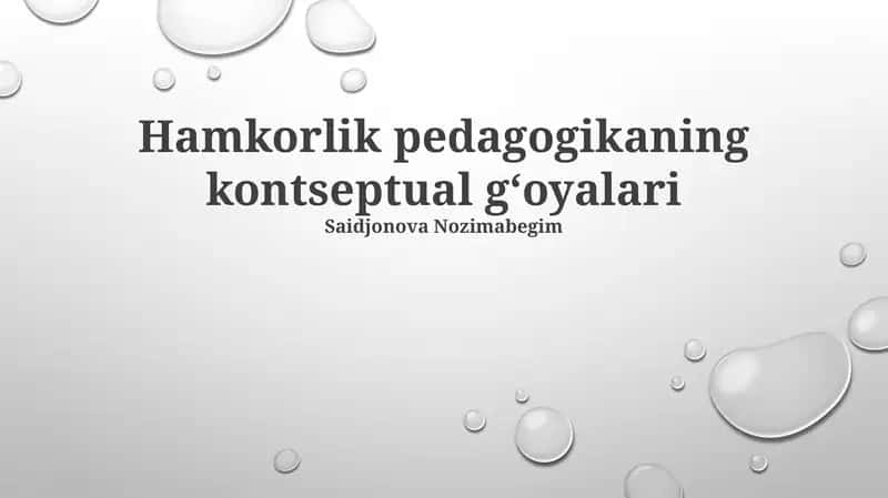 Hamkorlik pedagogikasi