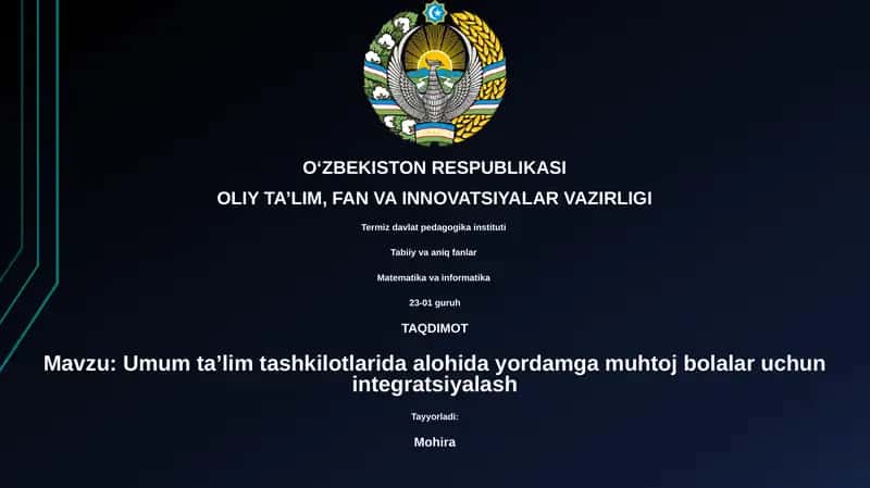 Integratsiya asoslari va muhit