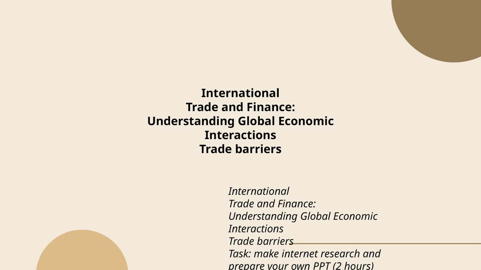 International Trade and Finance: Understanding Global Economic Interactions