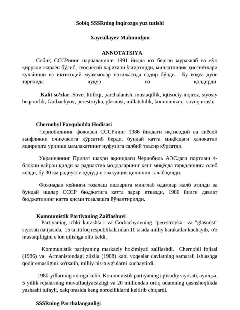 Chernobyl Favqulodda Hodisasi