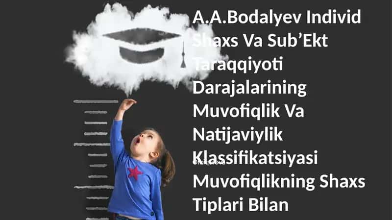 A.A.Bodalyev Individ Shaxs Va SubʼEkt Taraqqiyoti Darajalarining Muvofiqlik Va Natijaviylik Klassifikatsiyasi