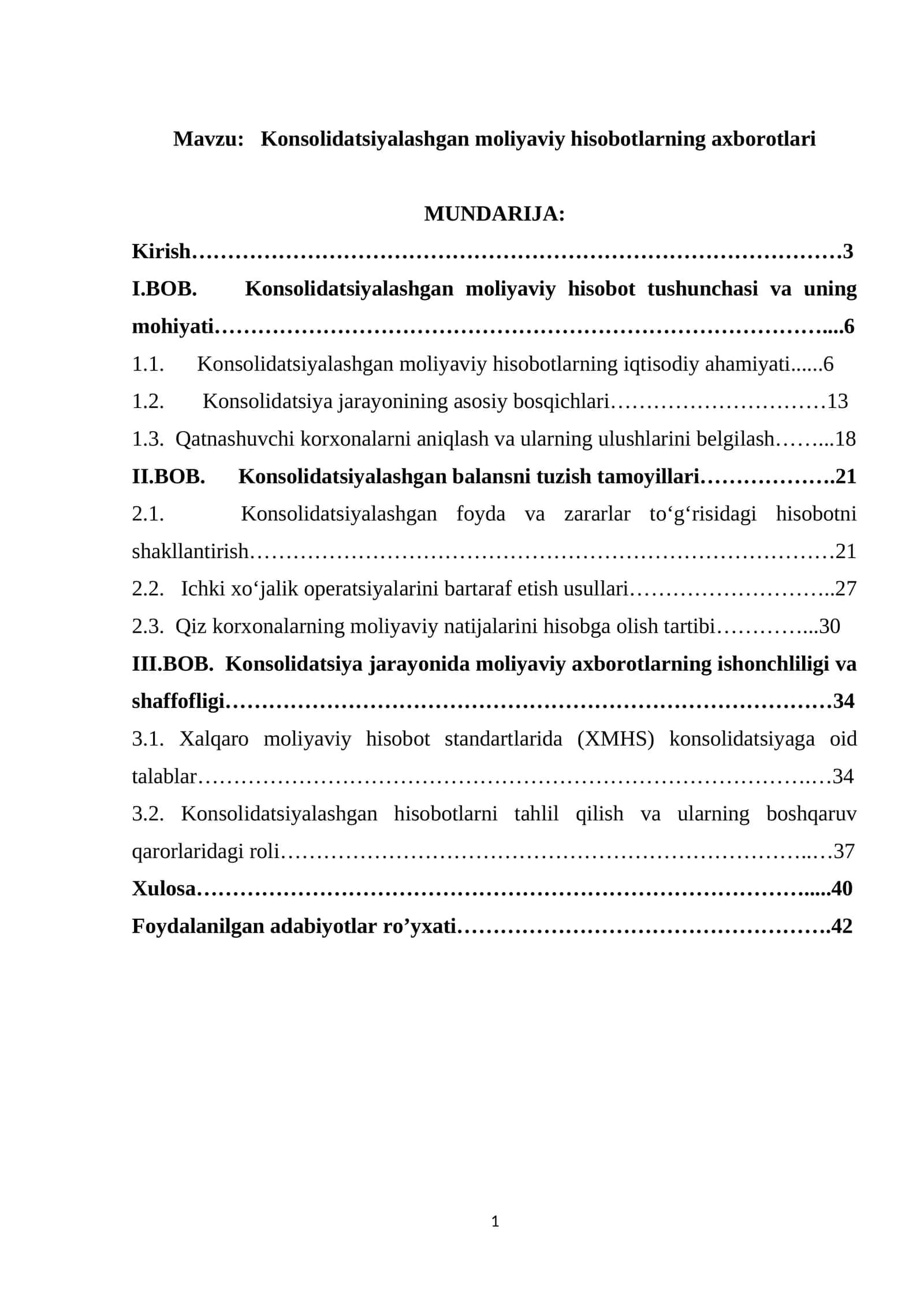 Konsolidatsiyalashgan moliyaviy hisobotlarning axborotlari