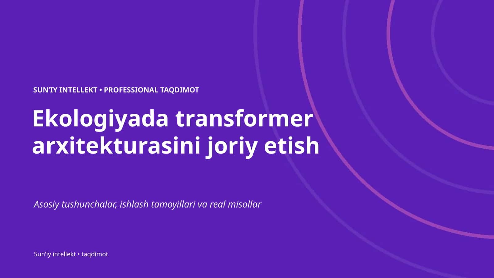 Ekologiyada transformer arxitekturasini joriy etish