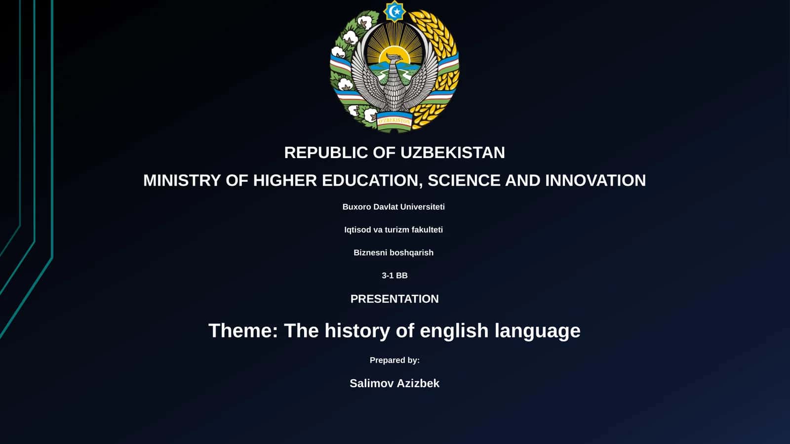 The history of english language