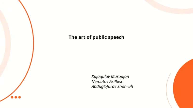 The art of public speech