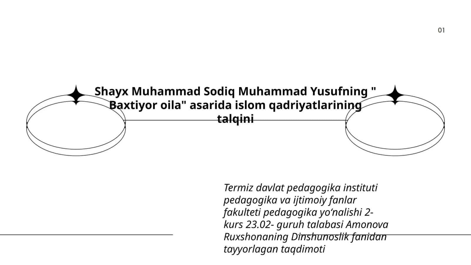 Dinshunoslik fanidan tayyorlagan taqdimoti