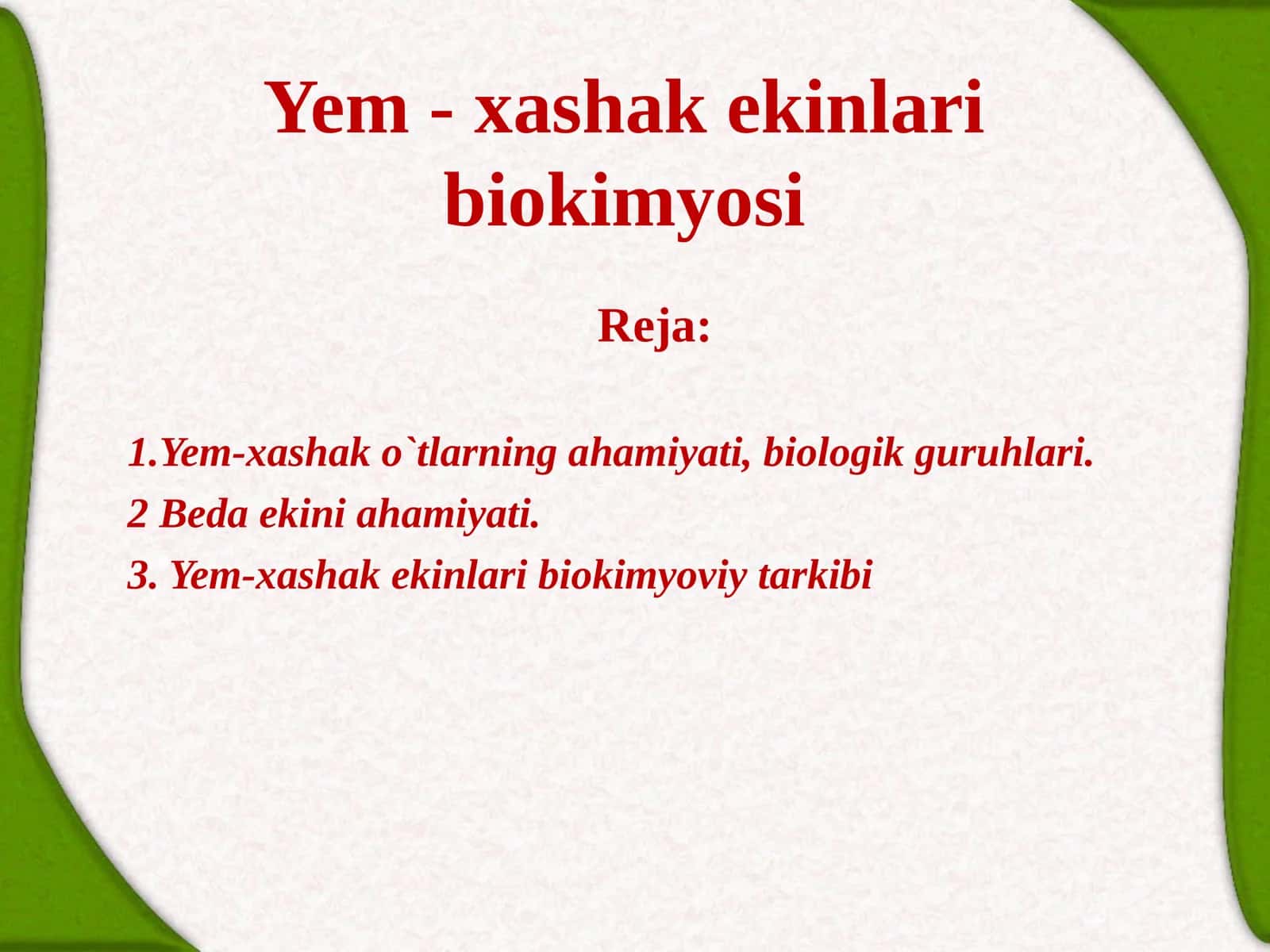 Yem-xashak ekinlari biokimyosi