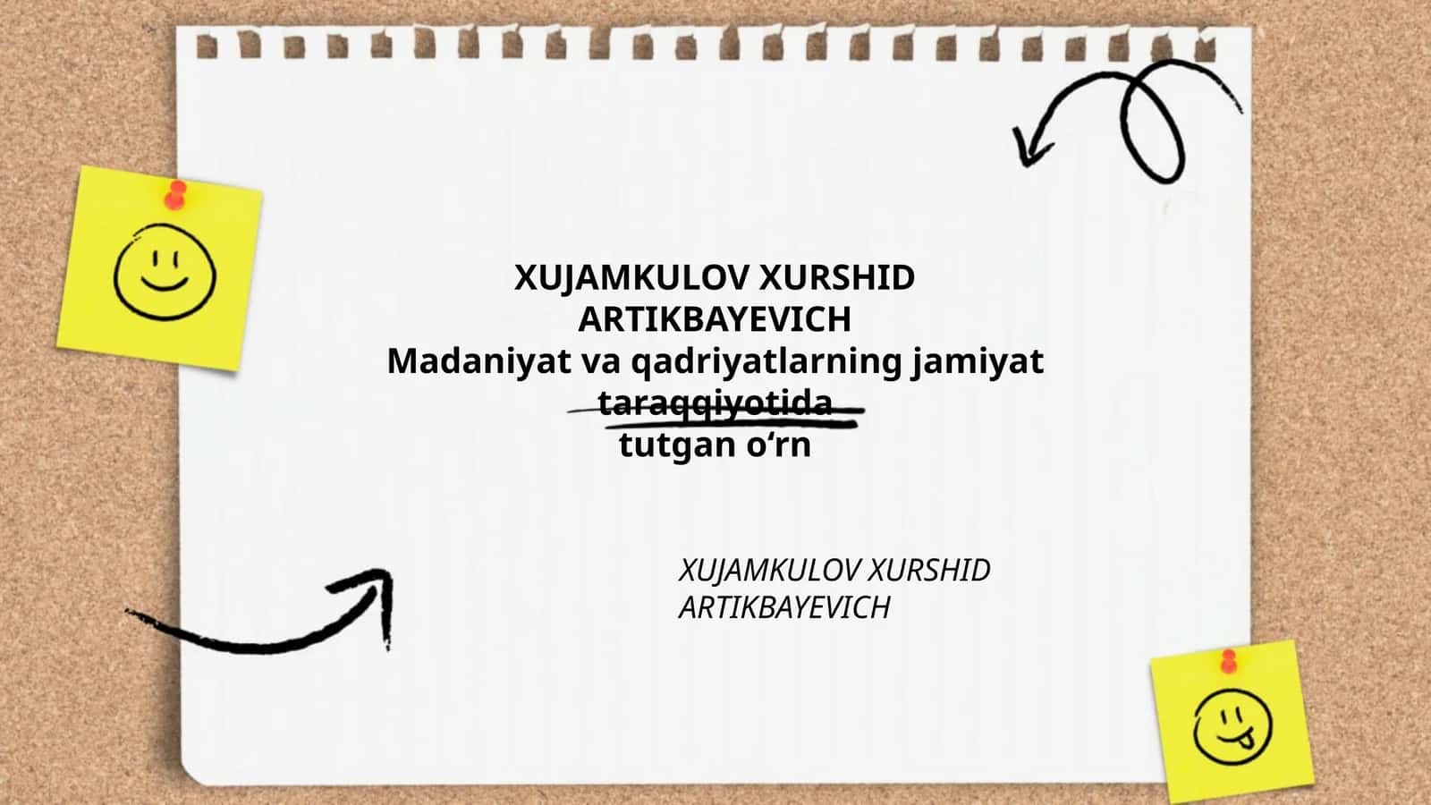 Madaniyat va qadriyatlarning jamiyat taraqqiyotida tutgan o‘rn