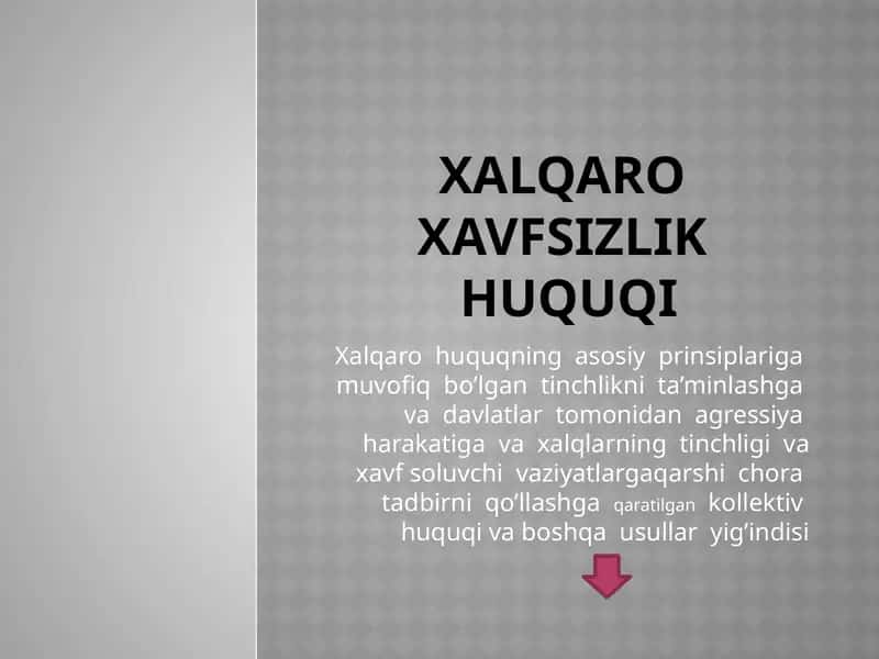 Xalqaro xavfsizlik huquqi