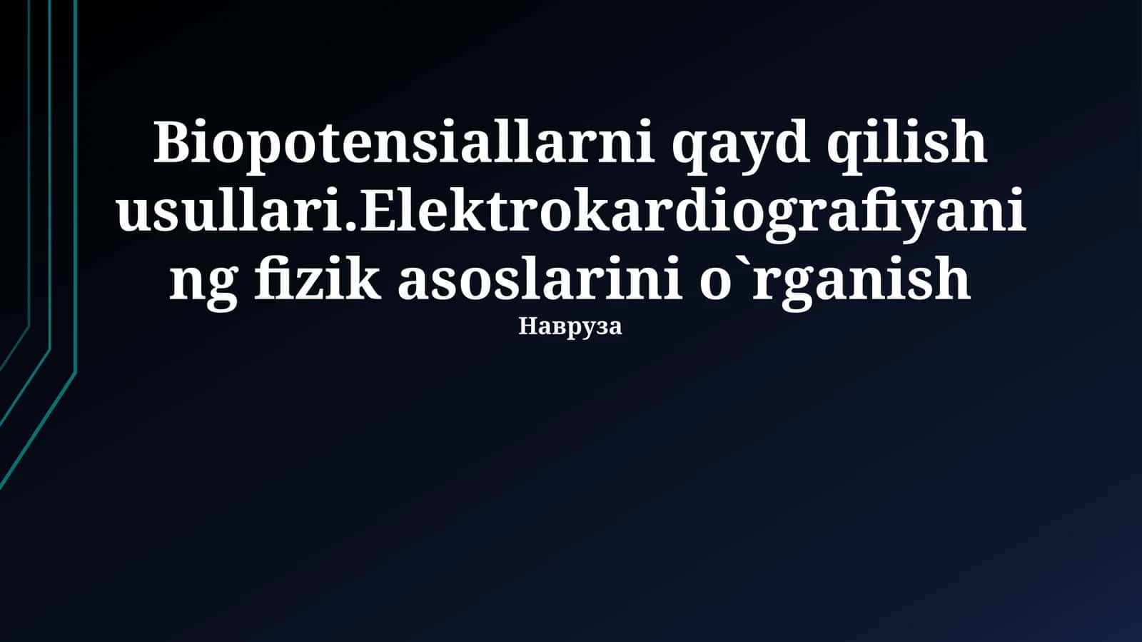 Biopotentsiallarni qayd qilish usullari
