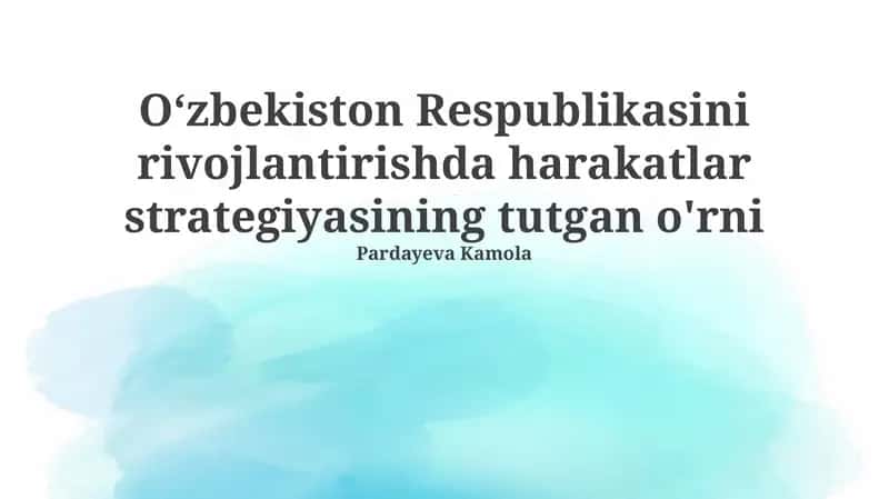 Harakatlar strategiyasi: Mohiyat va ahamiyat